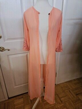 OOAK Dolls Kill Disco Lemonade Festival Pink Sheer Mirror Kimono Robe Coverup